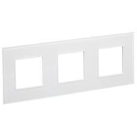 SKANDY Рамка 3-местная SK-F23W стекло арктический белый IEK