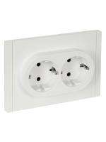 FORTE&PIANO Розетка 2-местная с заземлением с защитными шторками безвинтовое крепление 16А FP223 белый IEK