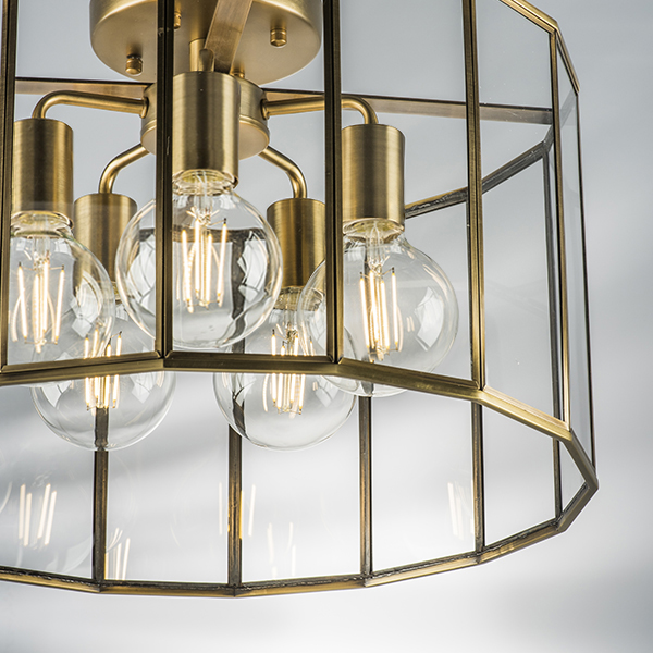 798251 Люстра GENNI 5х40W E27 ЛАТУНЬ/ПРОЗРАЧНЫЙ