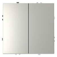 Выключатель с самовозвратом встраиваемый VOLTUM S70 двухклавишный 10А, (сталь)