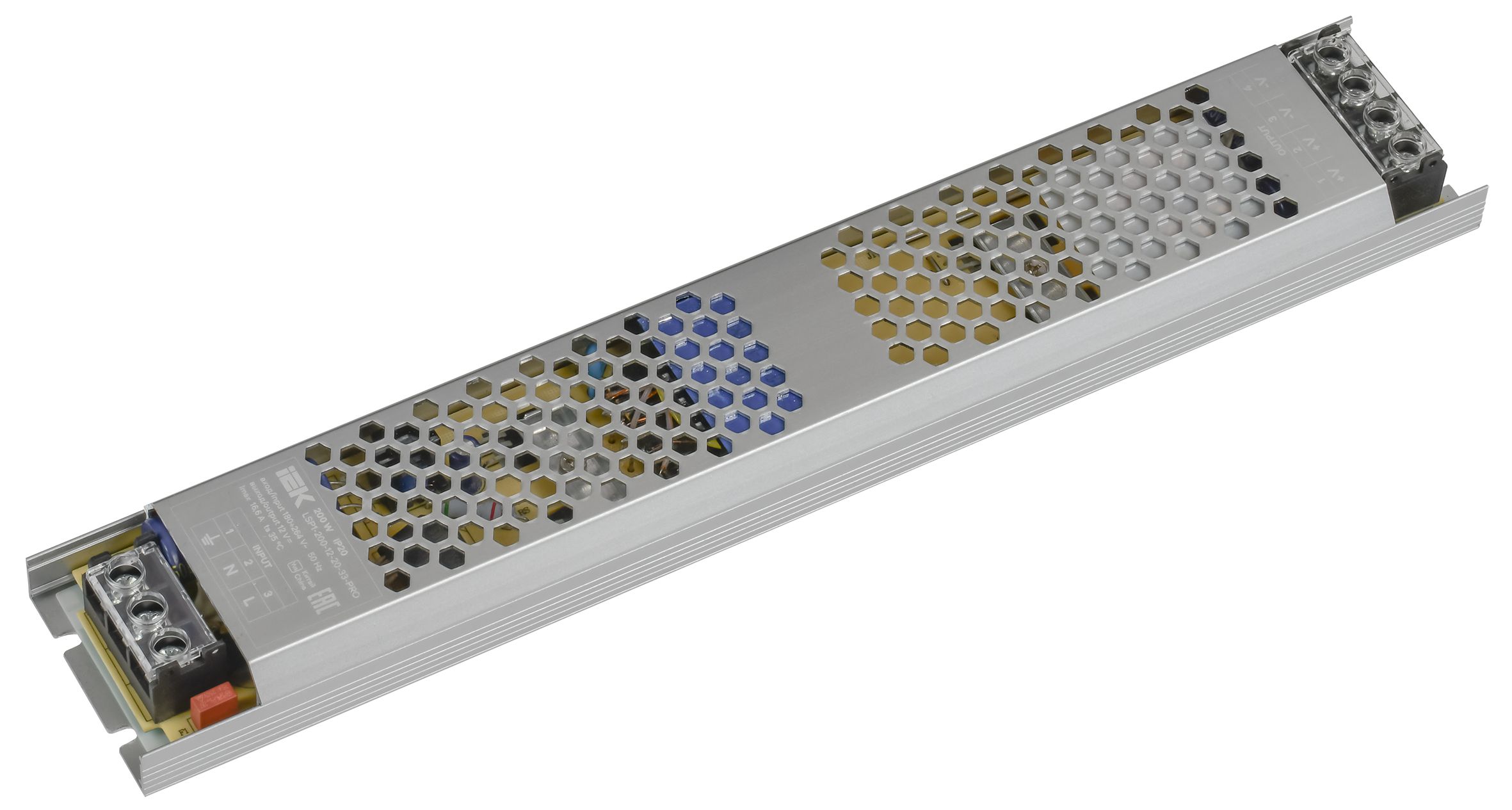 Драйвер LED ИПСН-PRO 200Вт 12В блок-клеммы IP20 IEK