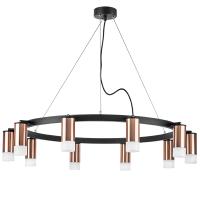 LR0203001 Люстра RULLO 10х50W GU10 ЧЕРНЫЙ/МЕДЬ (571020+214430-10+202431-10)