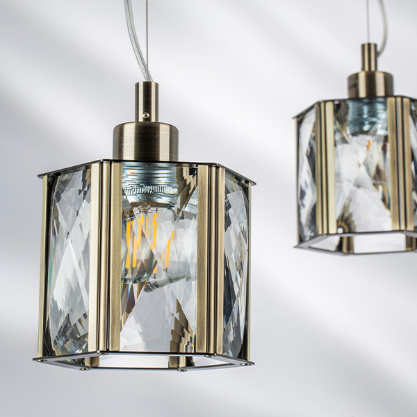 722013 Люстра LIMPIO 1х40W E27 БРОНЗА/ПРОЗРАЧНЫЙ