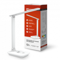 Светильник наст сд PLUS ССО-09Б 12Вт 600Лм сенсор, с беспр заряд д/тел, адапт БЕЛЫЙ IN HOME