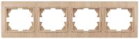 Рамка для розеток и выключателей Intro Plano 1-504-11 на 4 поста горизонтальная, СУ, сосна
