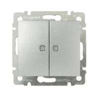 Legrand Valena Алюминий Выключатель 2-х клавишный с индикацией на каждую клавишу
