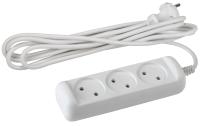 Удлинитель электрический ЭРА  U-3-1,5m-2x1 без заземления 3 розетки 1,5м ПВС 2x1мм2 10А