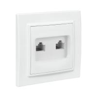 Минск Розетка RJ-45 2-местная СП белая EKF Basic
