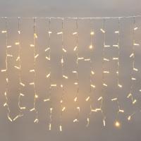 Гирлянда светодиодная Занавес 2х0,8м 160 LED ТЕПЛЫЙ БЕЛЫЙ прозрачный ПВХ IP65 постоянное свечение 230В соединяется NEON-NIGHT нужен шнур 303-500-1