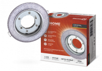 Светильник встраиваемый GX53R-crystal R32L под лампу GX53 с подсветкой 230B Светло-Розовый/Хром IN H