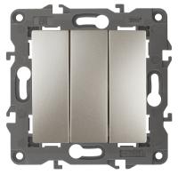 14-1107-04 ЭРА Выключатель тройной, 10АХ-250В, IP20, Эра Elegance, шампань (10/100/3000)