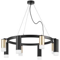 LR0184048741 Люстра RULLO 8х50W GU10 ЧЕРНЫЙ/ЗОЛОТО (571018+214440-4+214487-4+202431-8)