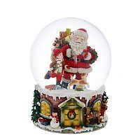721737 Фигурка декоративная в стекл. шаре с муз. Дед Мороз  D15  L15 5 W15 5 H19 8 см