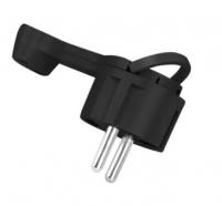 Вилка угловая плоская СТЕЛС з/к черн. 16А 250В