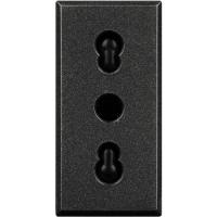 BT Axolute Антрацит Розетка с/з Euro-Italian 10А/16А  1 мод