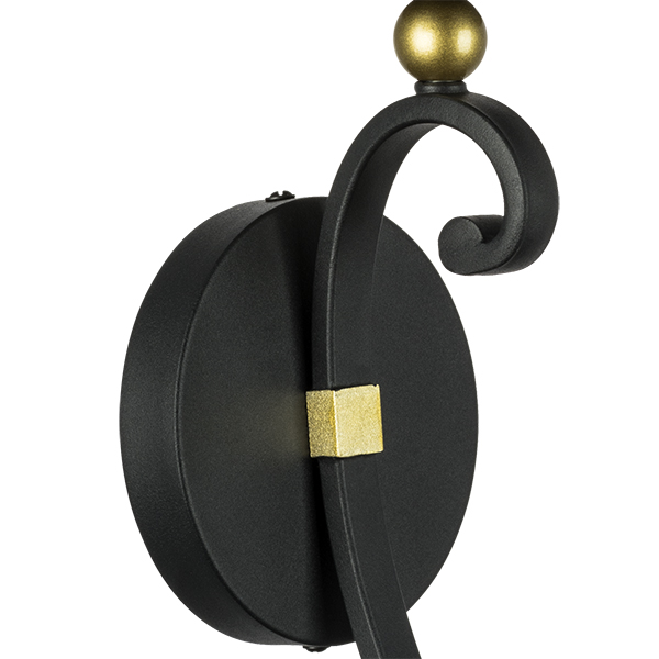 744617 Бра CASTELLO 1х40W E14 ЧЕРНЫЙ/ЗОЛОТО