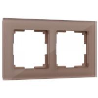 W0021142/ Рамка на 2 поста Favorit (латте  стекло)