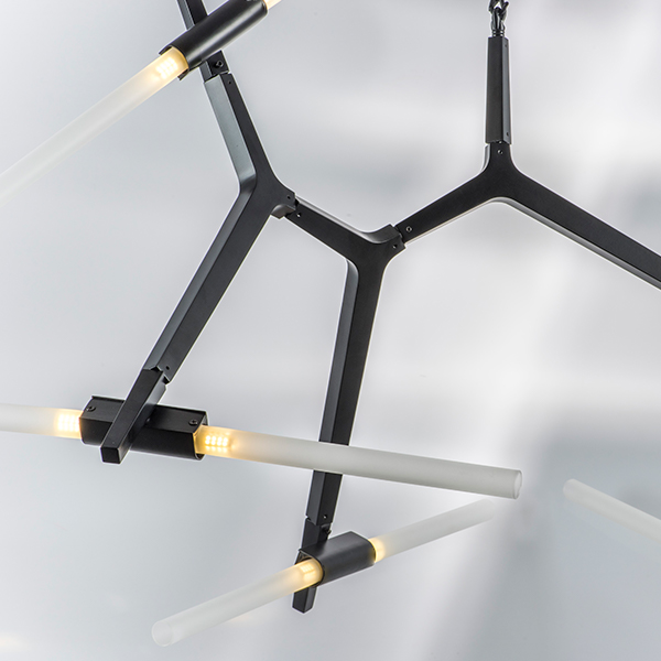 742107 Люстра STRUTTURA 10х6W (led) G9 ЧЕРНЫЙ МАТОВЫЙ