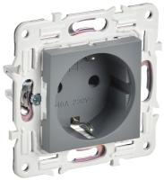 SKANDY Розетка с заземлением с защитными шторками 16А SK-R04Gr серый IEK