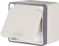 Розетка влагозащ. с зазем. с защит. крышкой и шторками Gallant (слоновая кость) / WL15-02-04 / W5071