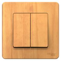 BLANCA С/У 2-клавишный ПЕРЕКЛЮЧАТЕЛЬ (cх.6+6), 10А, 250В, ЯСЕНЬ