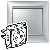 Legrand Valena Алюминий Розетка TV-FM-SAT оконечная 5-2400 МГц 10 дБ