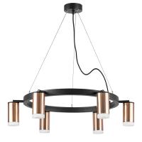 LR0163060 Люстра RULLO 6х50W GU10 ЧЕРНЫЙ/МЕДЬ (571016+214430-6+202430-6)