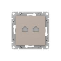 Механизм розетки RJ45 - 2шт, (cat5), кремовый Эпика EKF