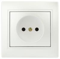 Розетка Intro Plano 1-201-06 без заземления 2P, 16А-250В, IP20, СУ, перламутр