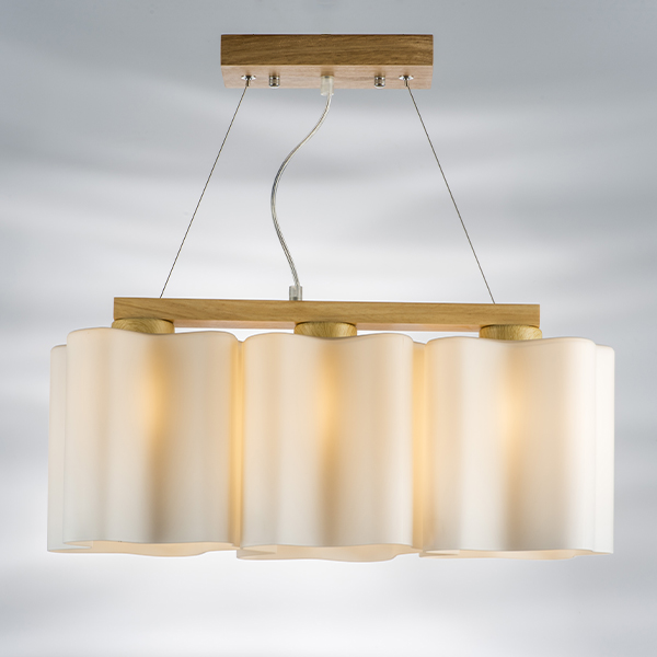 802135 Подвес NUBI LEGNO 3х40W E27 СВЕТЛОЕ ДЕРЕВО/БЕЛЫЙ