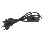UX-ШВВП-S-1,8m-B  Шнур для бра ЭРА UX-ШВВП-S-1,8m-B с выключателем 1,8 м ШВВП 2x0,5мм2 черный