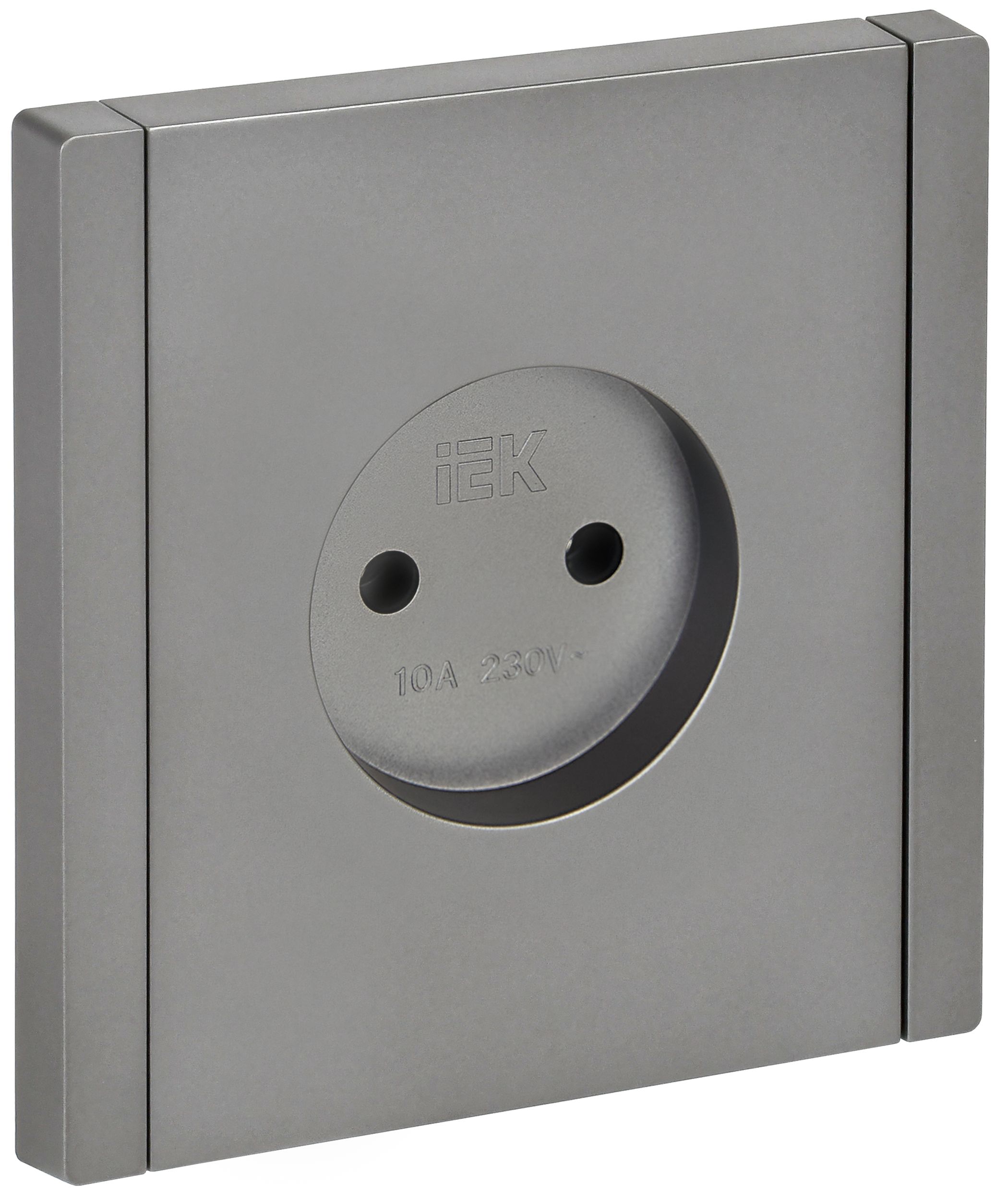 FORTE&PIANO Розетка 1-местная без заземления без защитных шторок винтовое крепление 10А FP518 сталь IEK