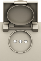 Накладка для розетки без заземления, с крышкой, 16A 250 В~, слоновая кость, серия S08