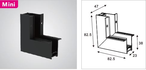 Коннектор угловой MAG-CON-2538-F-L90-INT (BK, внутренний) (Arlight, IP20 Металл, 3 года)