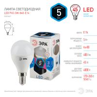 Лампочка светодиодная ЭРА STD LED P45-5W-840-E14 E14 / Е14 5Вт шар нейтральный белый свет