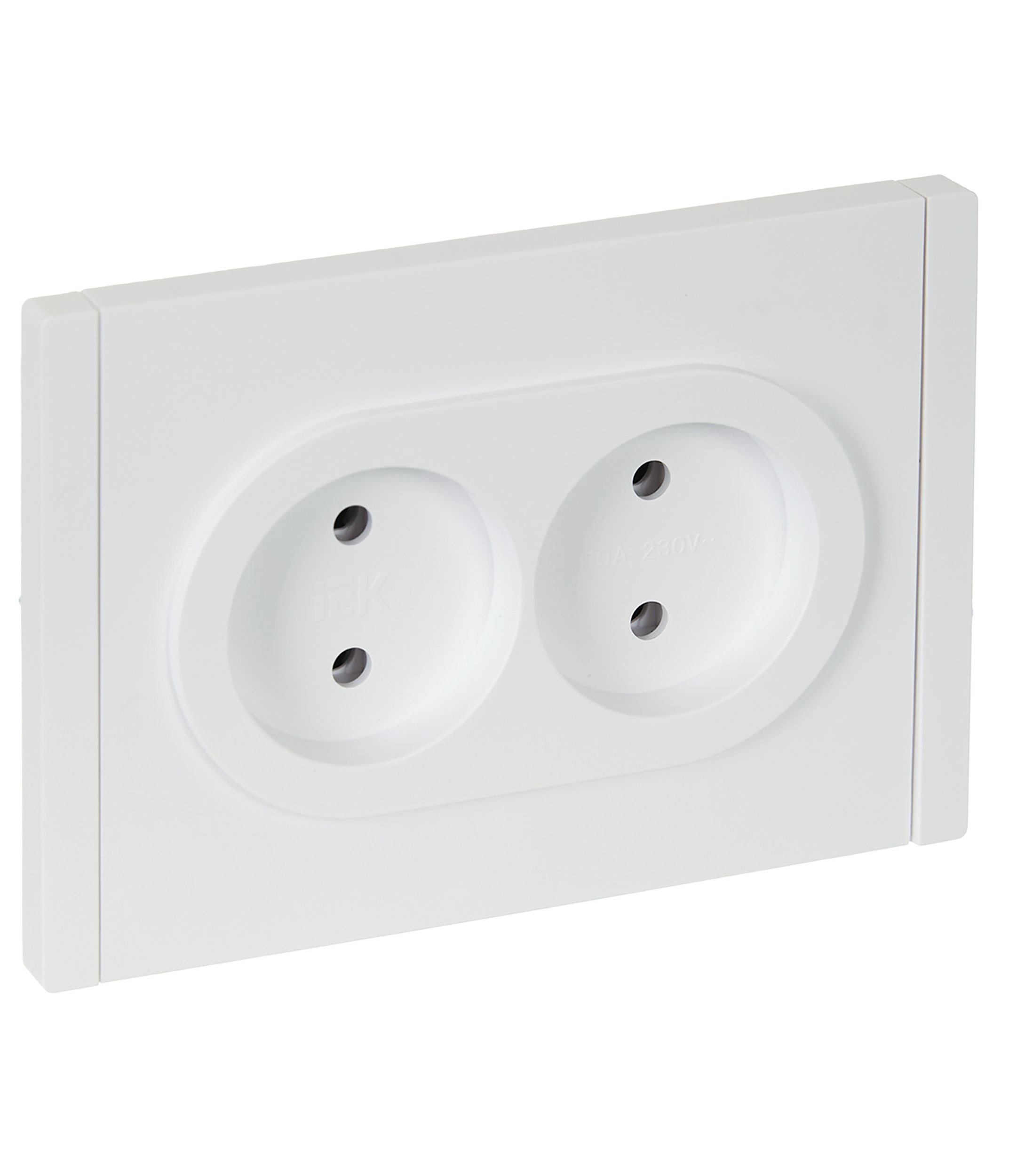 FORTE&PIANO Розетка 2-местная без заземления без защитных шторок безвинтовое крепление 10А FP226 белый IEK