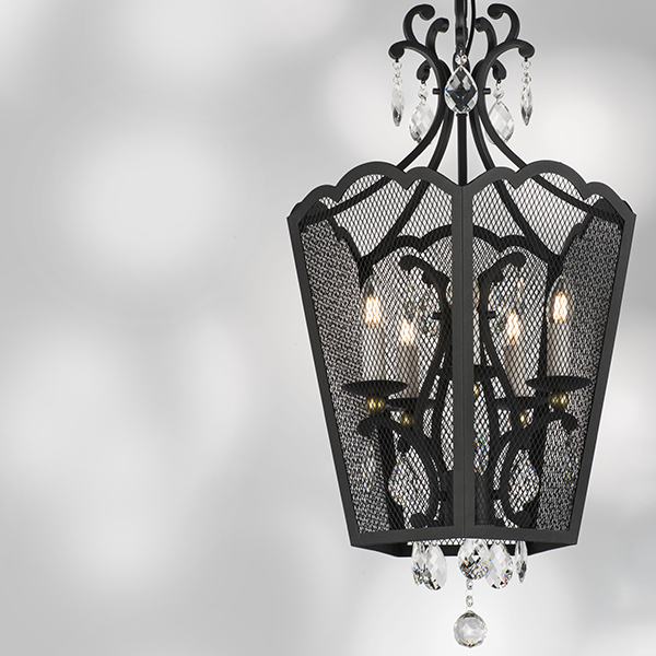 744157 Люстра CASTELLO 5х40W E14 ЧЕРНЫЙ/ЗОЛОТО