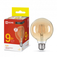 Лампа сд LED-GL-95-deco gold 9Вт 230В Е27 3000К 1040Лм золотистая IN HOME