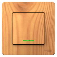 BLANCA С/У 1-клавишный ПЕРЕКЛЮЧАТЕЛЬ (сх.6) с подсв., 10А, 250В, ЯСЕНЬ