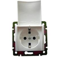 Legrand Valena Бел Розетка 1-ая с/з с крышкой