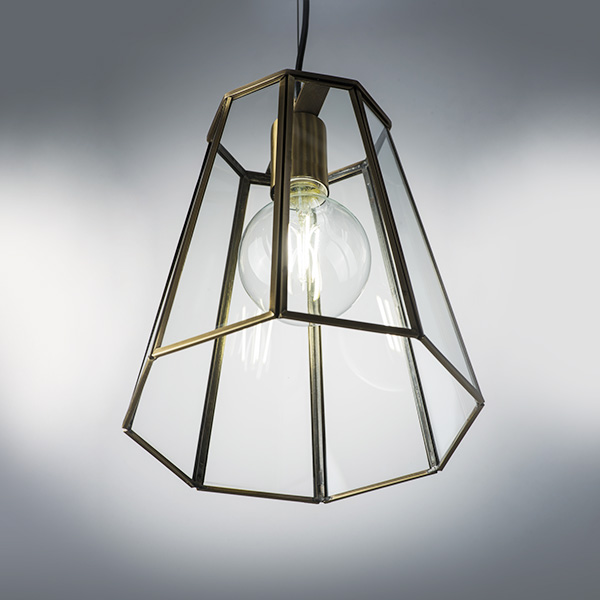 798121 Люстра GENNI 1х40W E27 ЛАТУНЬ/ПРОЗРАЧНЫЙ