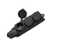 Розеточная колодка GSB-16-3-G-IP44, 16А, 3 места, с заземлением, без выключателя, IP44