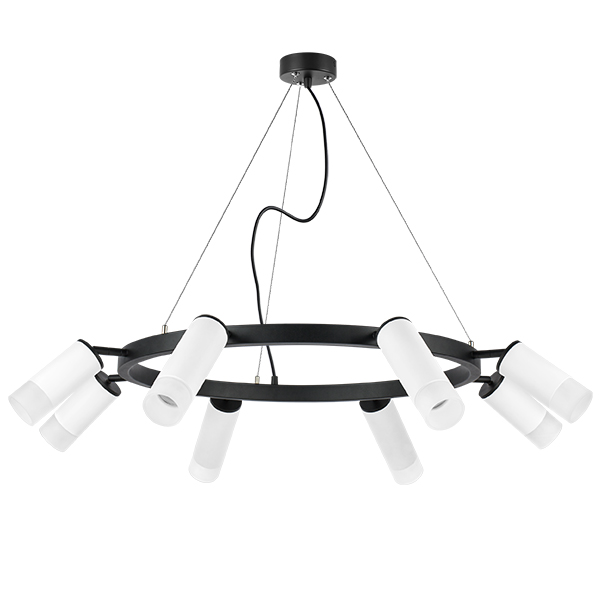 LR0188643641 Люстра RULLO 8х50W GU10 ЧЕРНЫЙ/БЕЛЫЙ (571018+214436-4+214486-4+202431-8)