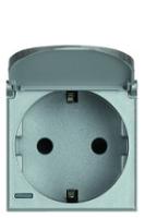 BT Axolute Алюминий Розетка с/з с защит.шторками c крышкой безвинт зажим возможность индикации 2 мод