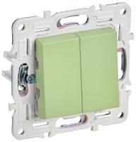 SKANDY Выключатель 2-клавишный проходной 10А SK-V05G мятный IEK