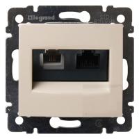 Legrand Valena Крем Розетка комп.(RJ45) 1-ая 6 кат UTP + ТЛФ 1-ая (RJ11)