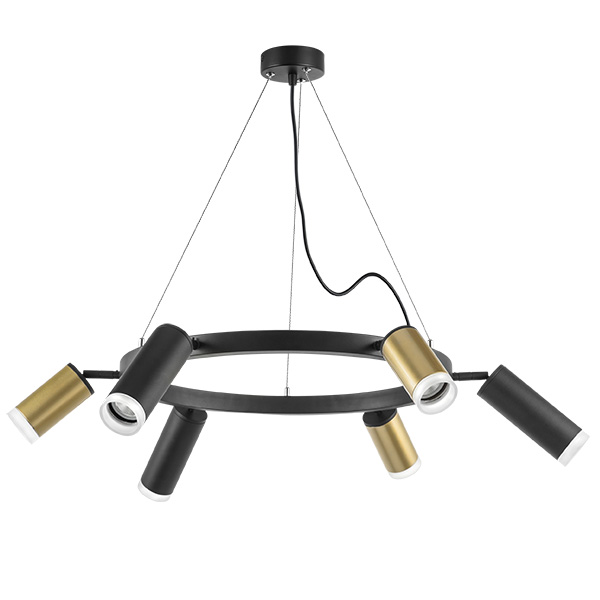 LR0164038730 Люстра RULLO 6х50W GU10 ЧЕРНЫЙ/ЗОЛОТО (571016+214440-3+214487-3+202430-6)