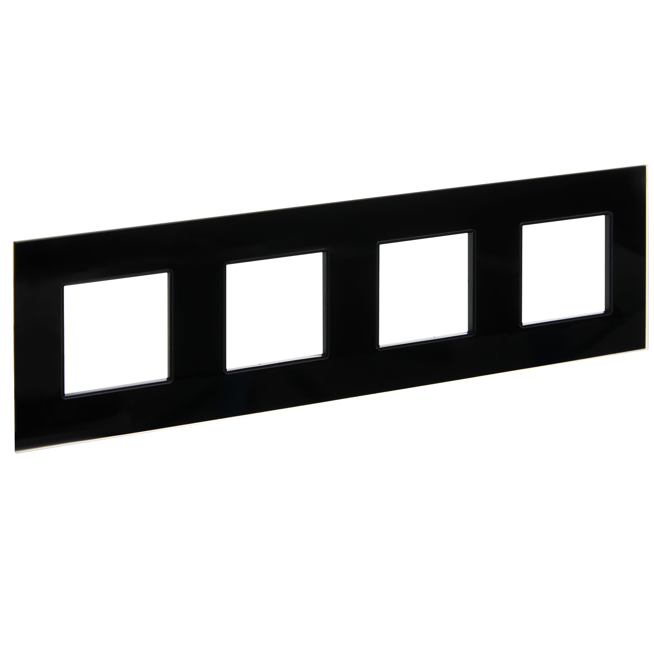 SKANDY Рамка 4-местная SK-F24Bl стекло черный IEK