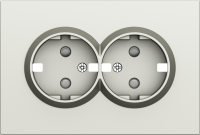 Накладка для розетки 2-й с заземлением, со шторками 16A 250 В~, шампань, серия S08