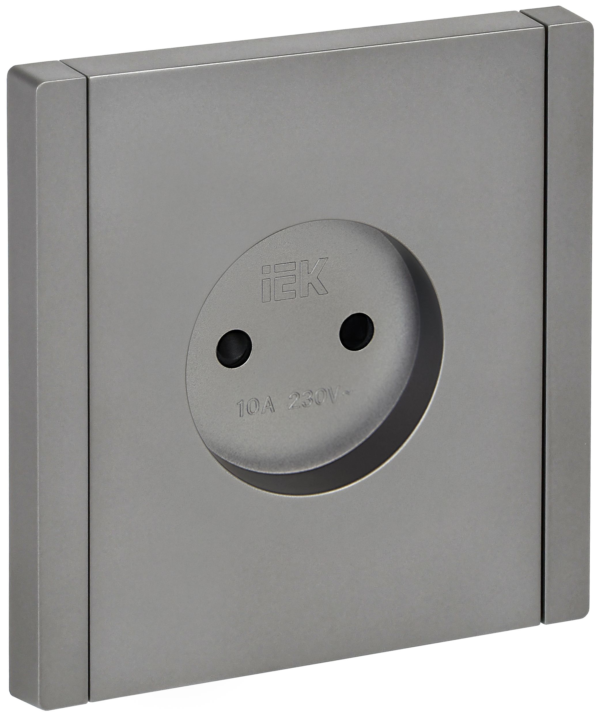 FORTE&PIANO Розетка 1-местная без заземления с защитными шторками винтовое крепление 10А FP517 сталь IEK